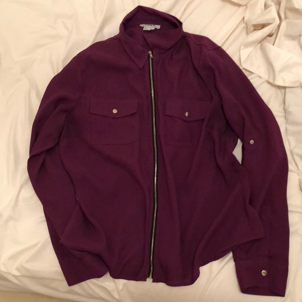 Purple Tracy M Zip Up Shirt - Size XL
